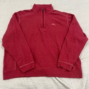 Tommy Bahama Quarter Zip Pullover Sweater Red Size L